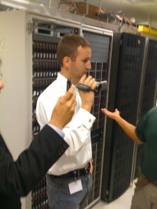 Nigel and Devang (not pictured) taking videos on EVA lab tour