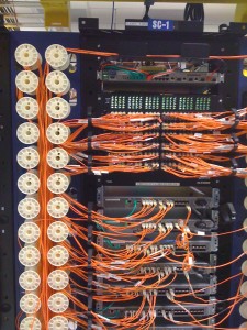 FC switch rack with just a small selection of switch equipment